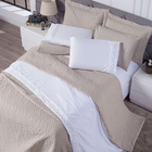 Lençol De Cama Branco / Branco Queen 4 Peças Micropercal 200