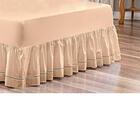 Lençol De Elástico Com Saia Casal Padrão 2 Em 1 Percal Cáqui