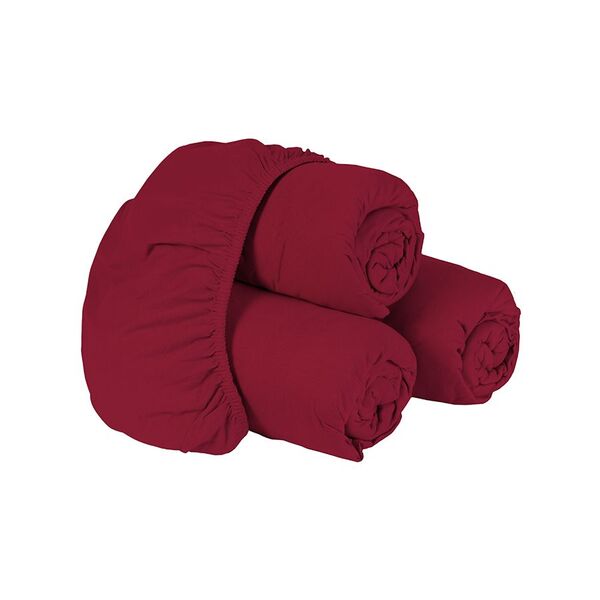 Lençol De Elástico Solteiro 1 Pç Montreal 150 Fios Vermelho