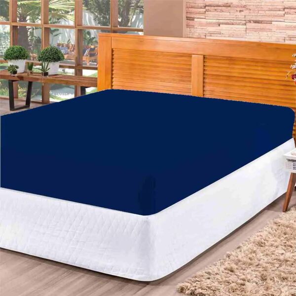 Lençol De Malha Avulso Queen - Azul Marinho