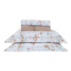 Lençol Estampado Queen Size Floral Bege 200 Fios 100% Algodão