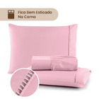 Lençol Hotel 3 Pçs 200 Fios Casen Ponto Palito Casal Rosê