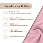 Lençol Hotel 3 Pçs 200 Fios Casen Ponto Palito Queen Rosê