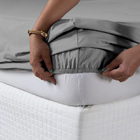 Lençol Hotel 3 Pçs 600 Fios Casen Ponto Palito Casal Cinza