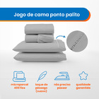 Lençol Hotel 4 Pçs 400 Fios Casen Ponto Palito Casal Cinza