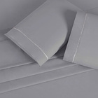 Lençol Hotel 4 Pçs 400 Fios Casen Ponto Palito Casal Cinza