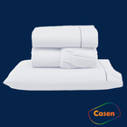 Lençol Hotel 4 Pçs 400 Fios Casen Ponto Palito King Branco