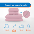 Lençol Hotel 4 Pçs 400 Fios Casen Ponto Palito King Rosê
