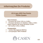 Lençol Hotel 4 Pçs 400 Fios Casen Ponto Palito Queen Palha