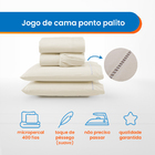 Lençol Hotel 4 Pçs 400 Fios Casen Ponto Palito Queen Palha