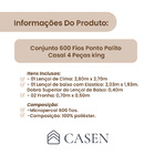 Lençol Hotel 4 Pçs 600 Fios Casen Ponto Palito King Rosê