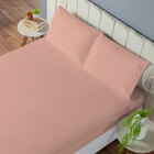 Lençol King 3 Peças Percal 200 Fios Elástico Rosê