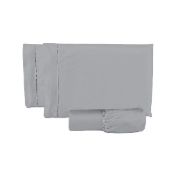 Lençol King 500 Fios 3 Peças  100% Algodao - Cinza