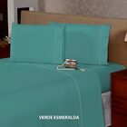 Lençol King 500 Fios 3 Peças  100% Algodao - Verde Esmeralda