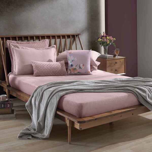 Lençol King Plush Inove Liso 193x203 Cm Rosa Poema Hedrons