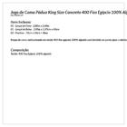 Lençol King Size Concreto 400 Fios Egípcio 100% Algodão 4 Peç