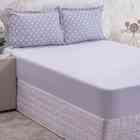 Lençol Malha Maria C/ Cinza Super King 3 Peças Bella Enxovais