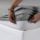 Lençol Ponto Palito  4 Pçs 400 Fios  King Cinza Casen