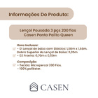 Lençol Pousada 3 Pçs 200 Fios Casen Ponto Palito Queen Palha