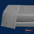 Lençol Pousada 3 Pçs 400 Fios Casen Ponto Palito Queen Cinza