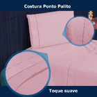 Lençol Pousada 3 Pçs 400 Fios Casen Ponto Palito Queen Rosê