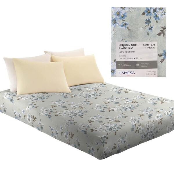 Lençol Queen 100% De Algodão Com Elástico Lea Camesa 1.01882.