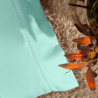 Lençol Queen 3 Pçs Percal 200 Fios Elástico Azul Tiffany