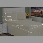 Lençol Queen 3 Peças Bege 400 Fios Toque Macio Ponto Palito C