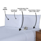 Lençol Queen 500 Fios 4 Peças 40cm Altura 100% Algodao - Bran