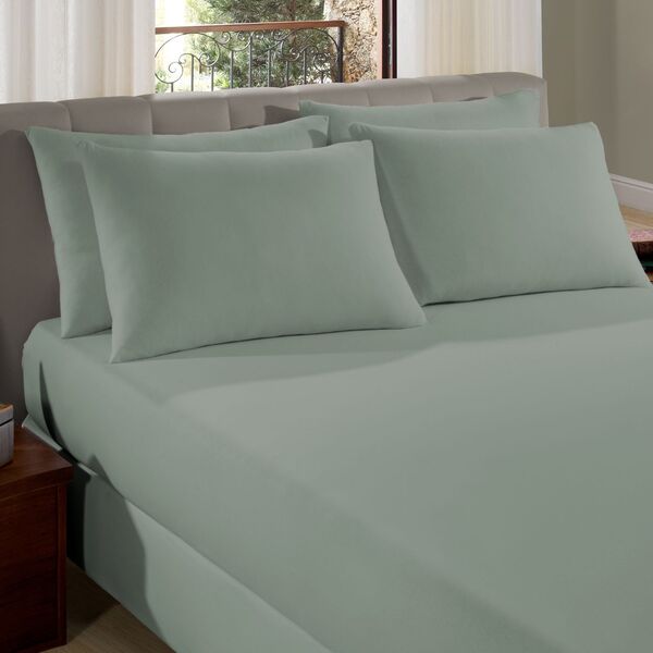 Lençol Queen Premium Fio Penteado Liso Vivaldi Verde Un