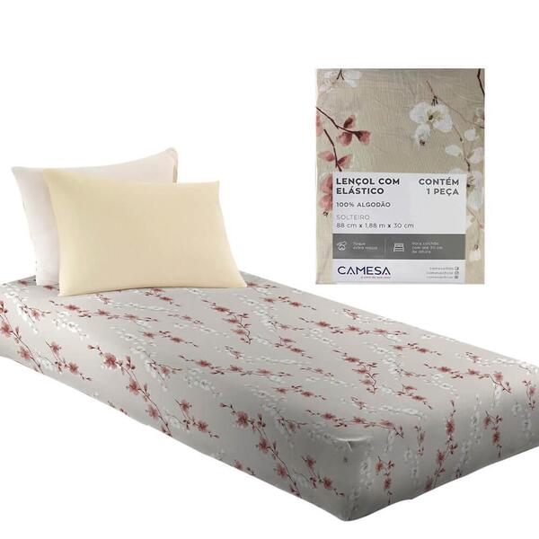 Lençol Solteiro 100% De Algodão Com Elástico Clari Camesa 1.0