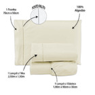 Lençol Solteiro 500 Fios 3 Peças 100% Algodao - Palha