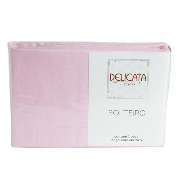 Lençol Solteiro Com Elástico Microfibra Yohana Delicata Rosa