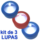 Lente De Aumento Lupa De Mão Com Luz Zoom 5x 1 Leds Kit 3 Peç