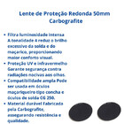 Lente De Proteção Redonda 50mm Escura Carbografite Tonalidade