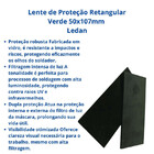 Lente De Proteção Retangular Verde 50x107mm Ledan Tonalidade: