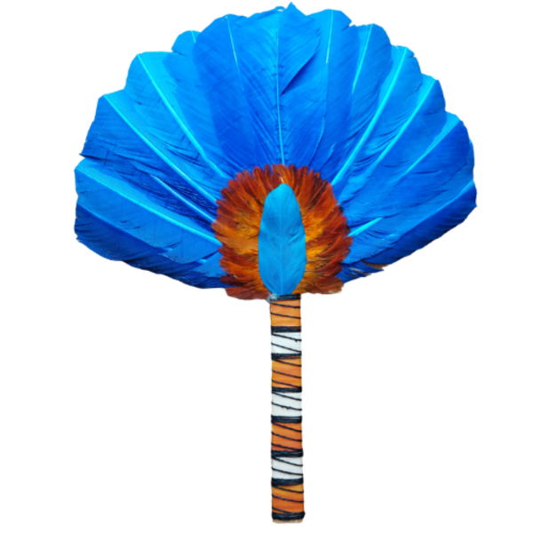 Leque Indígena Etnia Balatiponé-Umutina Cor: Azul