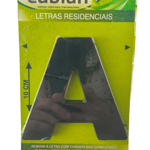Letra "A" 10cm Preto Em Plástico Abs