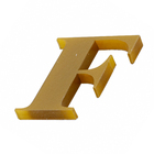 Letra Apartamento "F" 4cm Adesivo Acrílico Ouro