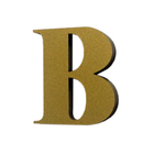 Letra "B" 4cm Acrílico Ouro Kami Acrílicos