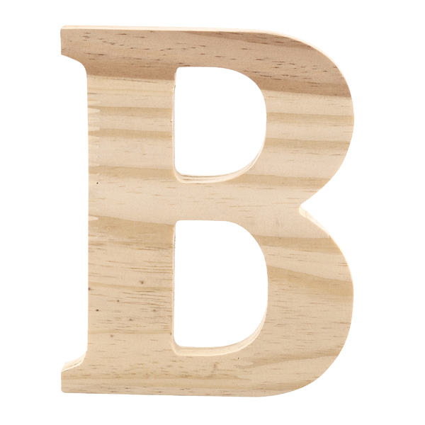 Letra "B" de Madeira Pinus 15x15x1,7cm Settis