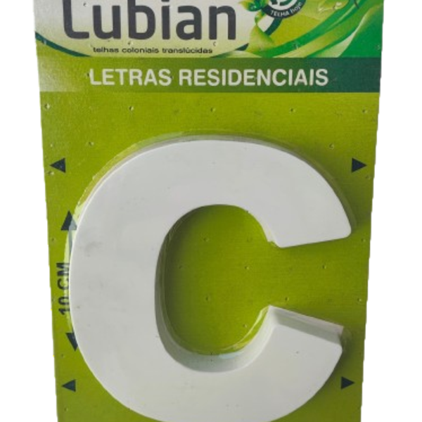Letra "C" 10cm Branco Em Plástico Abs