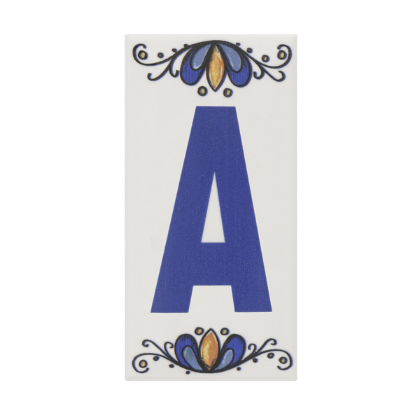 Letra Casa "A" 15cm Assentado Azul e Branco
