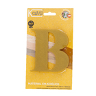 Letra Casa "B" 11cm Adesivo Acrílico Ouro
