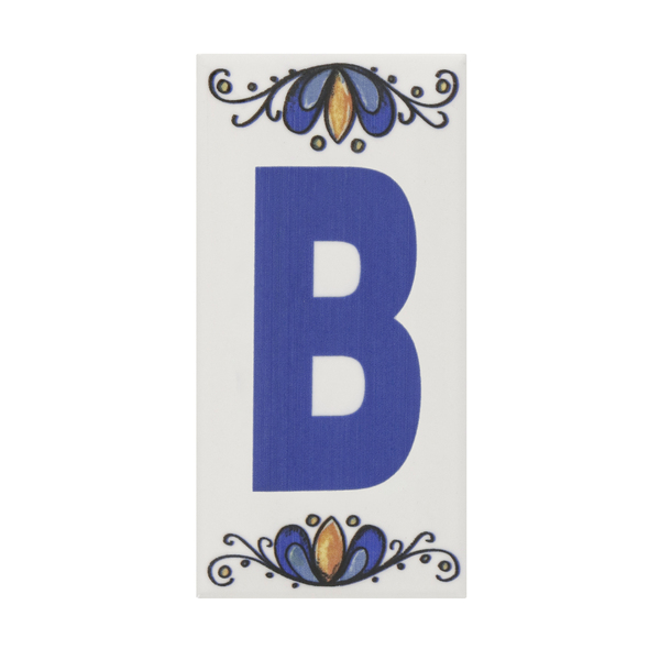 Letra Casa "B" 15cm Assentado Azul e Branco