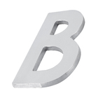 Letra Casa "B" 22cm Parafusar Alumínio Cinza