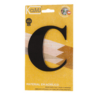 Letra Casa "C" 11cm Adesivo Acrílico Preto