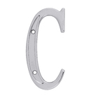Letra Casa "C" 13cm Parafusar Zamac Prata