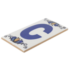 Letra Casa "C" 15cm Assentado Azul e Branco