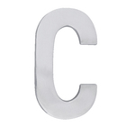 Letra Casa "C" 22cm Parafusar Alumínio Cinza